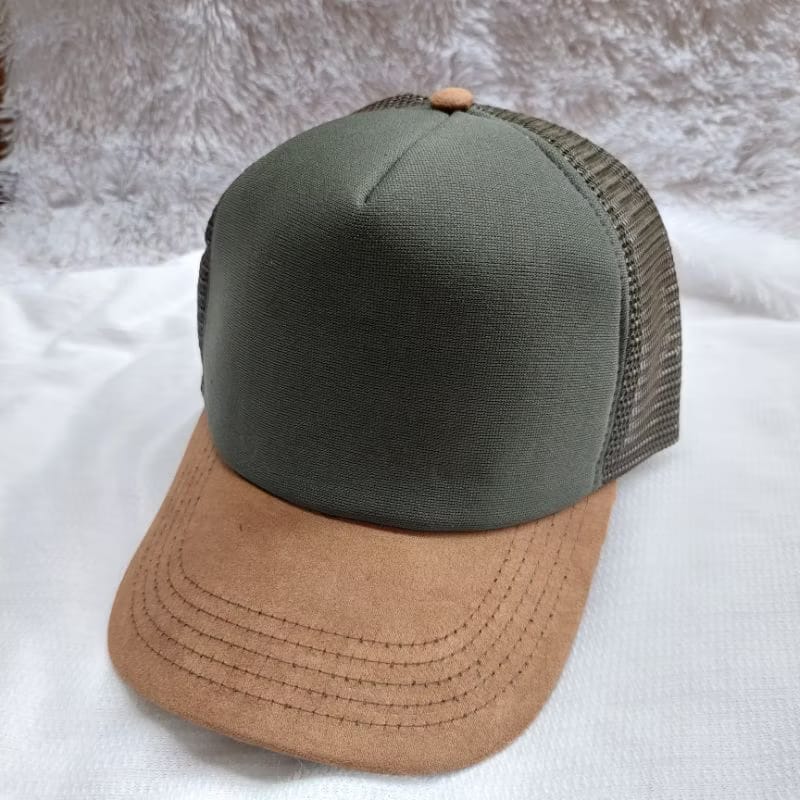 Trucker Suede Kombinasi Warna - Army Krem